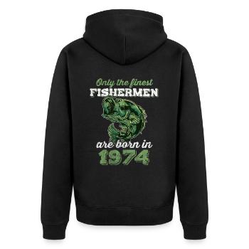 Legendär 48 Jahre alt Geschenk zum 48. Geburtstag - Unisex Premium Bio Zip Hoodie - Schwarz - Hinten - Nico (187cm)