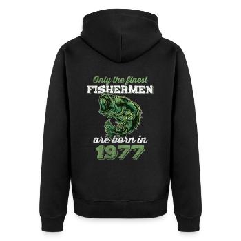 Legendär 45 Jahre alt Geschenk zum 45. Geburtstag - Unisex Premium Bio Zip Hoodie - Schwarz - Hinten - Nico (187cm)