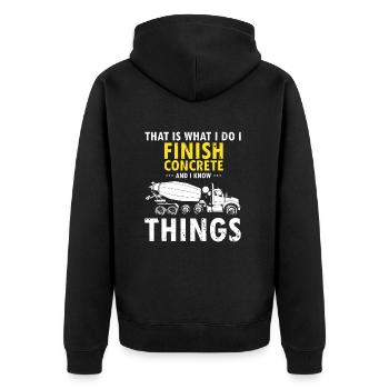 Concrete builder design for construction workers and construction site - Unisex Premium Organic Zip Hoodie - black - Back - Nico (187cm)