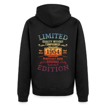 Anniversaire 1954 Édition Limitée Cadeau Occasion Cool - Veste à capuche bio Premium Unisexe - noir - Dos - Nico (187cm)