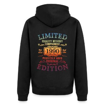 Birthday 1990 Limited Edition Gift Used Cool - Unisex Premium Organic Zip Hoodie - black - Back - Nico (187cm)
