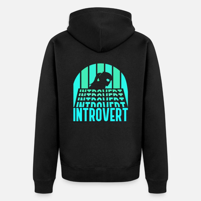 Sarcasme introverti Timide introverti - Veste à capuche bio Premium Unisexe - noir
