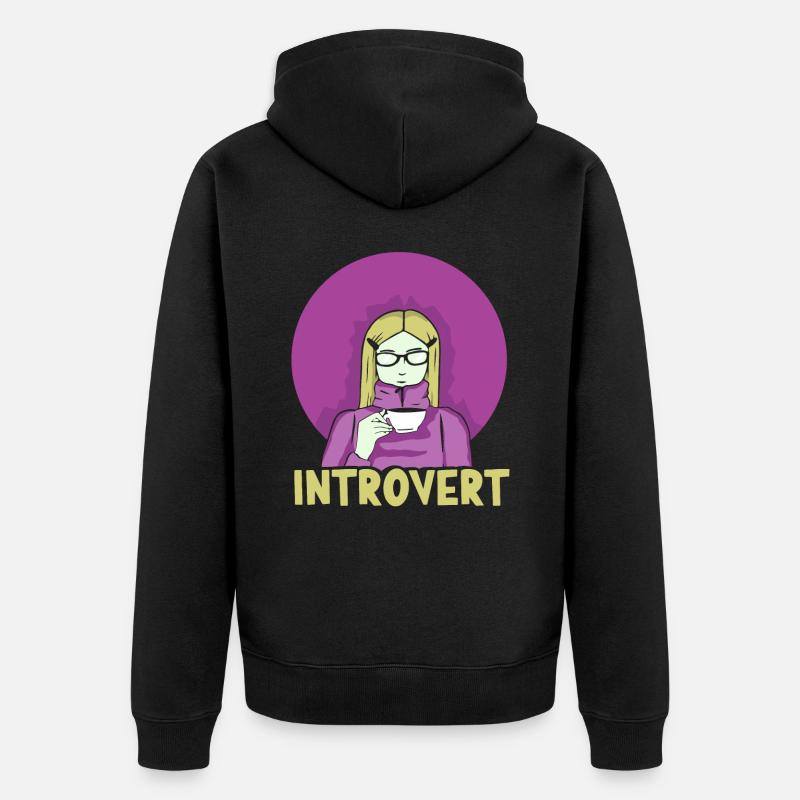 Sarcasme introverti Timide introverti - Veste à capuche bio Premium Unisexe - noir
