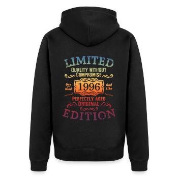 Birthday 1996 Limited Edition Gift Used Cool - Unisex Premium Organic Zip Hoodie - black - Back - Nico (187cm)