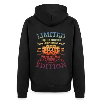 Anniversaire 1995 Édition Limitée Cadeau Occasion Cool - Veste à capuche bio Premium Unisexe - noir - Dos - Nico (187cm)