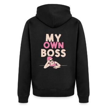 Mon propre patron Freelance freelance - Veste à capuche bio Premium Unisexe - noir - Dos - Nico (187cm)