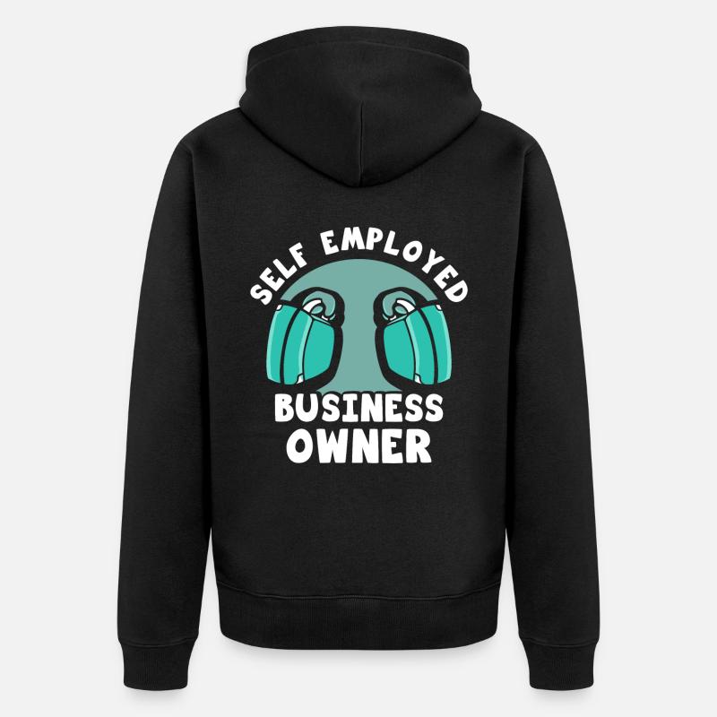 Selbständiger Geschäftsinhaber Selbstständig - Unisex Premium Bio Zip Hoodie - Schwarz