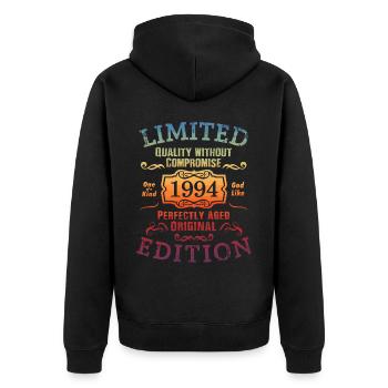 Anniversaire 1994 Édition Limitée Cadeau Occasion Cool - Veste à capuche bio Premium Unisexe - noir - Dos - Nico (187cm)