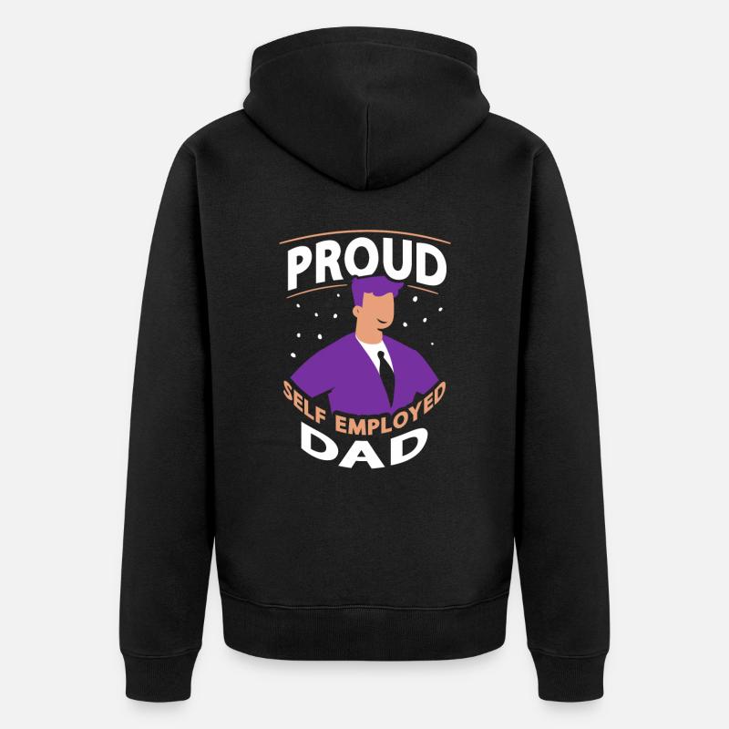 Stolzer Selbständiger Vater Selbstständig - Unisex Premium Bio Zip Hoodie - Schwarz