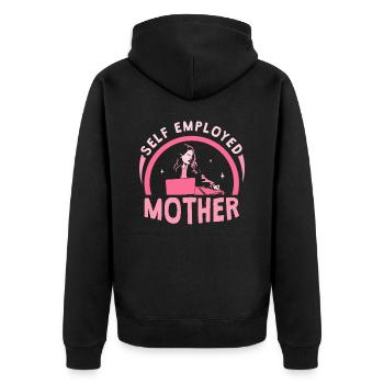 Mère indépendante Pigiste indépendante - Veste à capuche bio Premium Unisexe - noir - Dos - Nico (187cm)