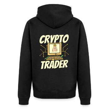 Krypto Händler Trading Crypto Traden Trader - Unisex Premium Bio Zip Hoodie - Schwarz - Hinten - Nico (187cm)