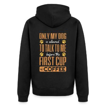 Coffee and DOGS, Dog owner, Coffee addict - Unisex Premium Organic Zip Hoodie - black - Back - Nico (187cm)