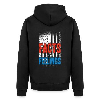 Drapeau américain, faits sur les sentiments - Veste à capuche bio Premium Unisexe - noir - Dos - Nico (187cm)