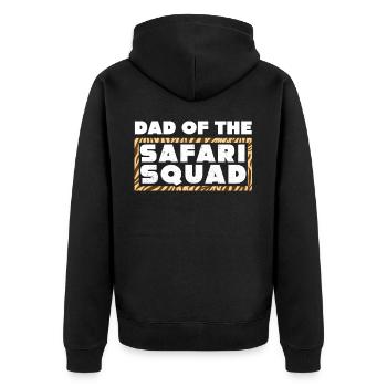 Vater Der Safari-Truppe - Unisex Premium Bio Zip Hoodie - Schwarz - Hinten - Nico (187cm)