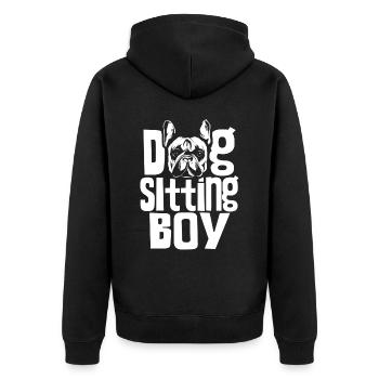 Dog Sitter Jeune Chien Assis Chien Assis Chien - Veste à capuche bio Premium Unisexe - noir - Dos - Nico (187cm)