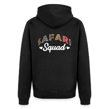 Safari squad, vacances safari - Veste à capuche bio Premium Unisexe - noir - Dos - Nico (187cm)