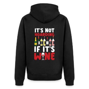 Sommelier Wine Drinking Tasting - Unisex Premium Bio Zip Hoodie - Schwarz - Hinten - Nico (187cm)