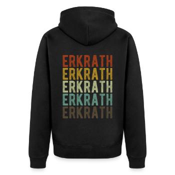 Erkrath Stadt Retro Vintage - Unisex Premium Bio Zip Hoodie - Schwarz - Hinten - Nico (187cm)