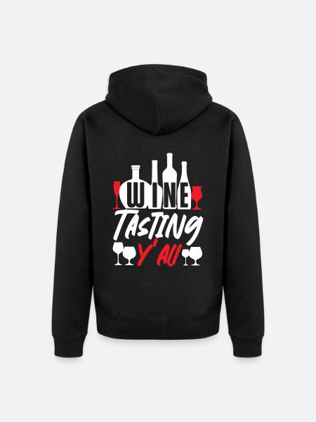 Sommelier Wine Drinking Tasting - Unisex Premium Organic Zip Hoodie - black