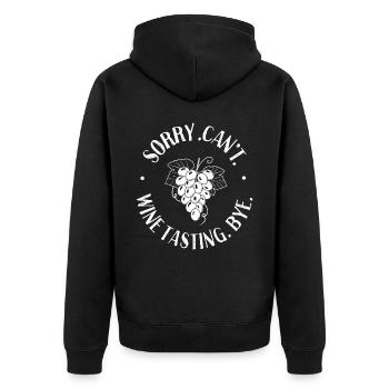 Sommelier Wine Drinking Tasting - Unisex Premium Bio Zip Hoodie - Schwarz - Hinten - Nico (187cm)