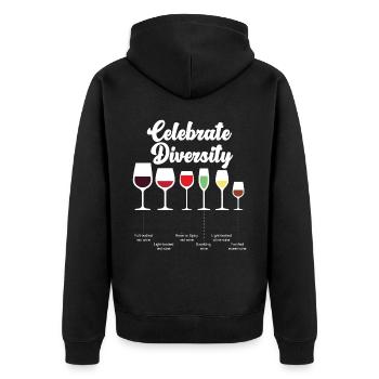 Dégustation de vin de sommelier - Veste à capuche bio Premium Unisexe - noir - Dos - Nico (187cm)