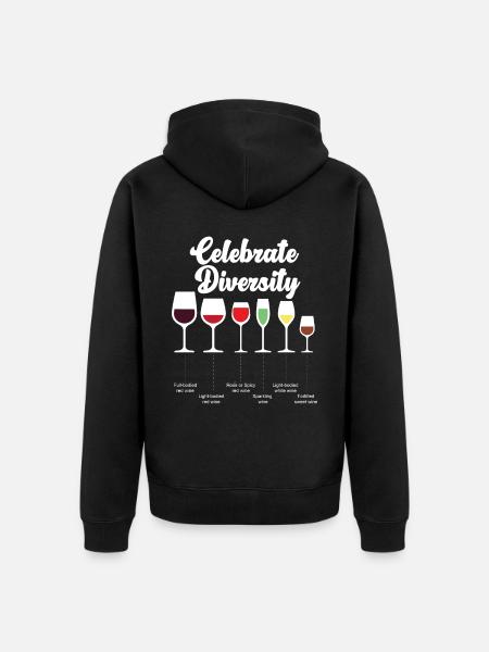 Sommelier Wine Drinking Tasting - Unisex Premium Bio Zip Hoodie - Schwarz