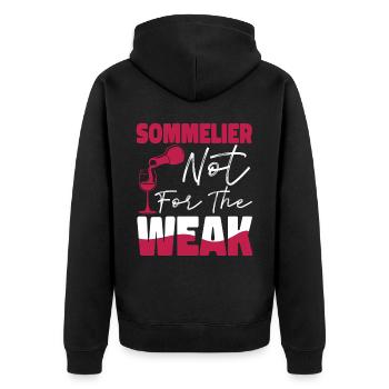 Sommelier Wine Drinking Tasting - Unisex Premium Bio Zip Hoodie - Schwarz - Hinten - Nico (187cm)