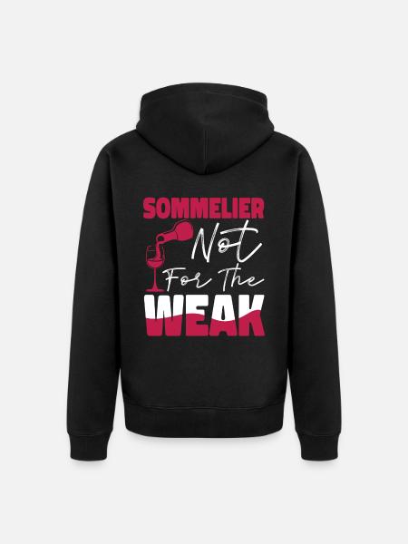 Sommelier Wine Drinking Tasting - Unisex Premium Organic Zip Hoodie - black