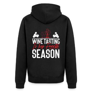 Sommelier Wine Drinking Tasting - Unisex Premium Bio Zip Hoodie - Schwarz - Hinten - Nico (187cm)