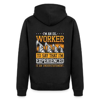 Travailleur des champs pétrolifères Je suis un travailleur du pétrole Roughneck - Veste à capuche bio Premium Unisexe - noir - Dos - Nico (187cm)
