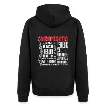 Chiropraktiker Chiropraktik Physio Cool Geschenk - Unisex Premium Bio Zip Hoodie - Schwarz - Hinten - Nico (187cm)