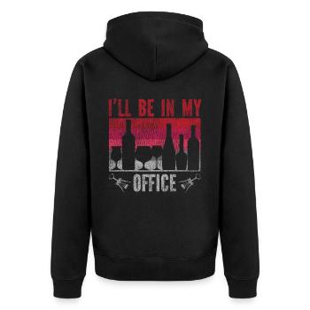 Sommelier Wine Drinking Tasting - Unisex Premium Bio Zip Hoodie - Schwarz - Hinten - Nico (187cm)