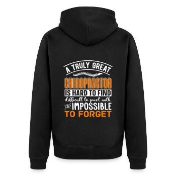 Chiropraktik Physio Chiropraktiker Cool Geschenk - Unisex Premium Bio Zip Hoodie - Schwarz - Hinten - Nico (187cm)