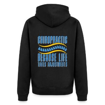 Chiropraktik Physio Chiropraktiker Cool Geschenk - Unisex Premium Bio Zip Hoodie - Schwarz - Hinten - Nico (187cm)