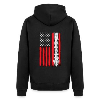 Chiropraktiker Chiropraktik Physio Coole Geschenk - Unisex Premium Bio Zip Hoodie - Schwarz - Hinten - Nico (187cm)