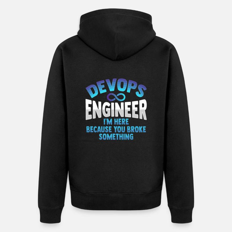 Sys-Admin Developer Devops Engineer - Unisex Premium Organic Zip Hoodie - black