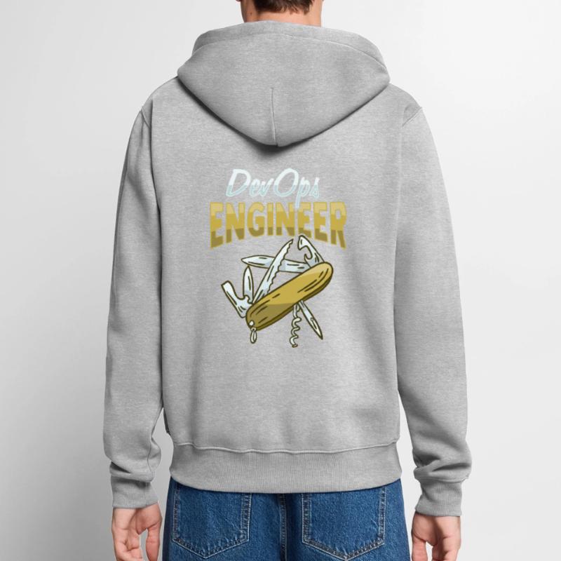 Sys-Admin Developer Devops Engineer Unisex Premium Organic Zip Hoodie