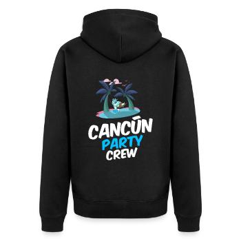 Cancun Party Crew - Unisex Premium Organic Zip Hoodie - black - Back - Nico (187cm)