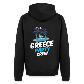 Équipage de la fête de grèce - Veste à capuche bio Premium Unisexe - noir - Dos - Nico (187cm)