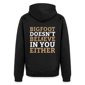 Bigfoot Sasquatch - Keep it Squatchy - Unisex Premium Organic Zip Hoodie - black - Back - Nico (187cm)