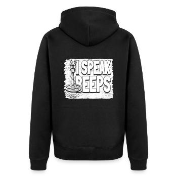 Prospecteur - Veste à capuche bio Premium Unisexe - noir - Dos - Nico (187cm)