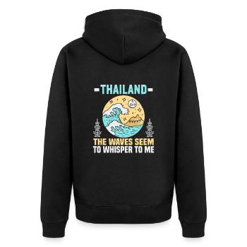 Thaïlande Beach Holiday by the Sea Design Beach Motif - Veste à capuche bio Premium Unisexe - noir - Dos - Nico (187cm)
