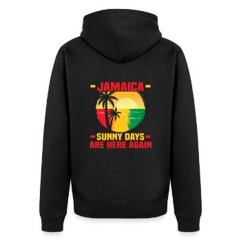 Jamaika Strandurlaub am Meer Design Strandmotiv - Unisex Premium Bio Zip Hoodie - Schwarz - Hinten - Nico (187cm)