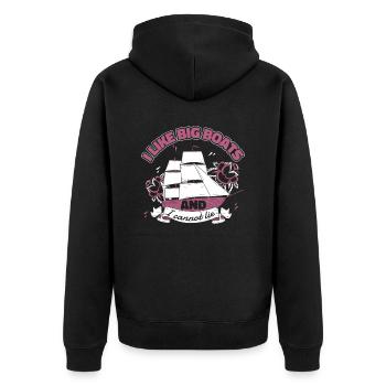 Seglen Segelboot Segler - Unisex Premium Bio Zip Hoodie - Schwarz - Hinten - Nico (187cm)