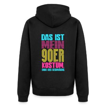 Das Ist Mein 90er Kostüm 90er Jahre - Unisex Premium Bio Zip Hoodie - Schwarz - Hinten - Nico (187cm)