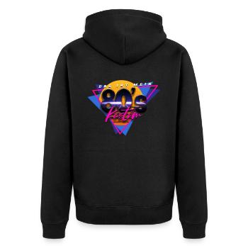 80er Jahre Das Ist Mein 80er Kostüm - Unisex Premium Bio Zip Hoodie - Schwarz - Hinten - Nico (187cm)