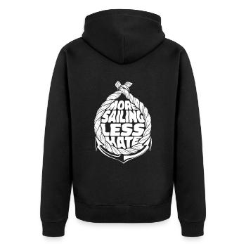 Seglen Segelboot Segler - Unisex Premium Bio Zip Hoodie - Schwarz - Hinten - Nico (187cm)