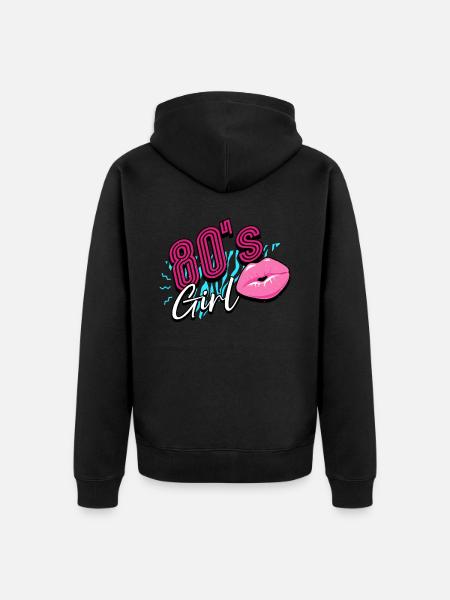 80s 80s Girl - Unisex Premium Organic Zip Hoodie - black