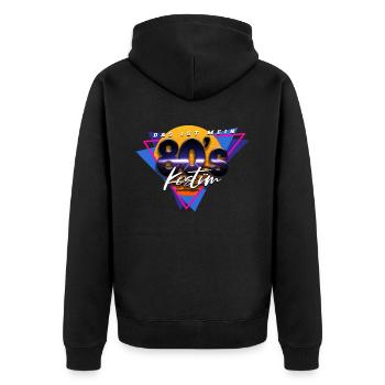 80er Jahre Das Ist Mein 80er Kostüm - Unisex Premium Bio Zip Hoodie - Schwarz - Hinten - Nico (187cm)