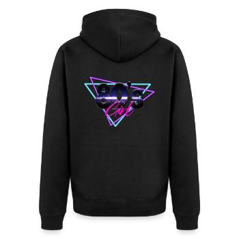 80s 80s Girl - Unisex Premium Organic Zip Hoodie - black - Back - Nico (187cm)